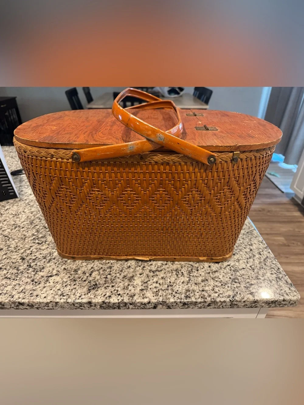 Vintage 1940’s Red-Man picnic basket
